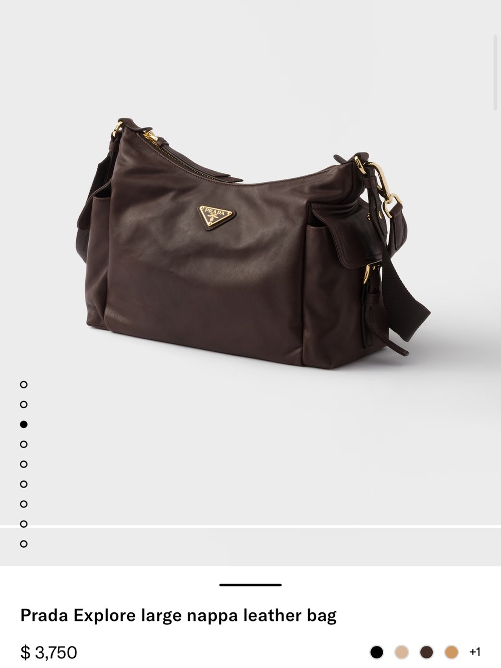 Prada Explore Nappa Leather Bag Brown Large NWT $3750 Retail - Picture 3 of 14